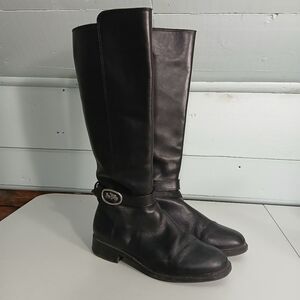 COACH Women's Ruby Horse and Carriage Buckle  Leather Boots